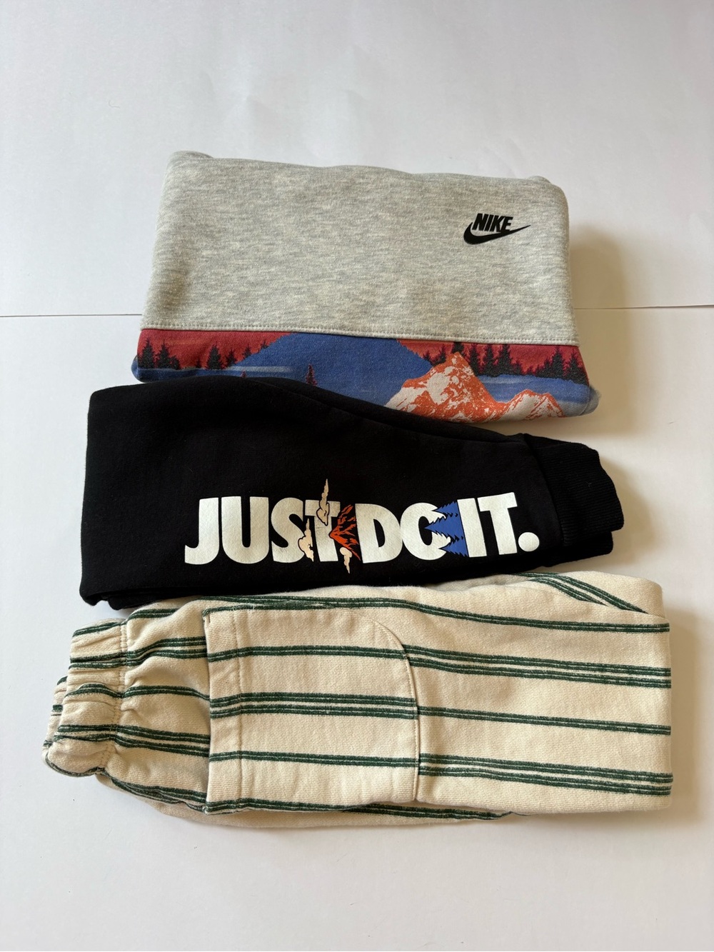 Lot Nike Grey Mountain Hoodie Black Logo Sweatpants Zara Stripe Pants Kids 3yo